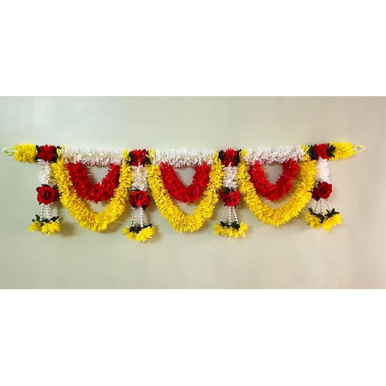 AFARZA; CHOICE GOOD FEEL GOOD Toran Garlands for Door Main Entrance Red Rose Hanging Handmade Bandhanwar Home Festival Decoration-25194