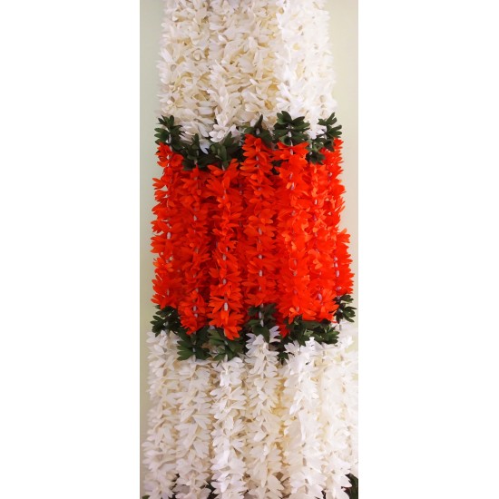 afarza Artificial Flower Garland Toran for Door Entrance Home Decoration Hanging 4piece 5ft 2309orange-white