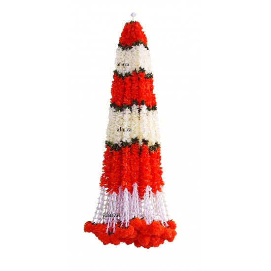 afarza Artificial Flower Garland Toran for Door Entrance Home Decoration Hanging 4piece 5ft 2309orange-white