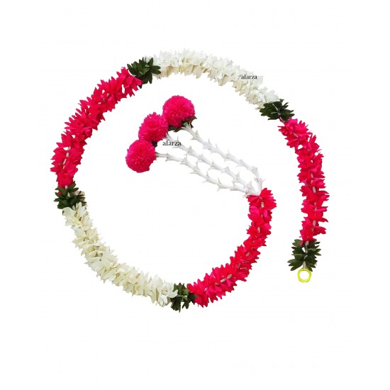 afarza Artificial Flower Garland Toran for Door Entrance Home Decoration Hanging 4piece 5ft 2309red-white