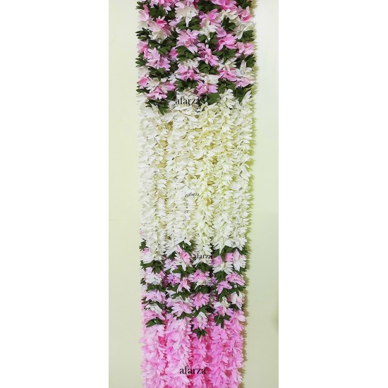 afarza Artificial Flower Garland Toran for Door Entrance Home Decoration Hanging 4 pieces 5 ft p-lightpink-White