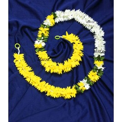 afarza Artificial Flower Garland Toran for Door Entrance Home Decoration Hanging 4 pieces 5 ft p-Yellow-White