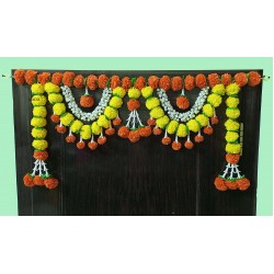 Afarza Artificial Flower Garland Toran for Door Entrance Hanging Marigold Latest Home Decoration- 23171