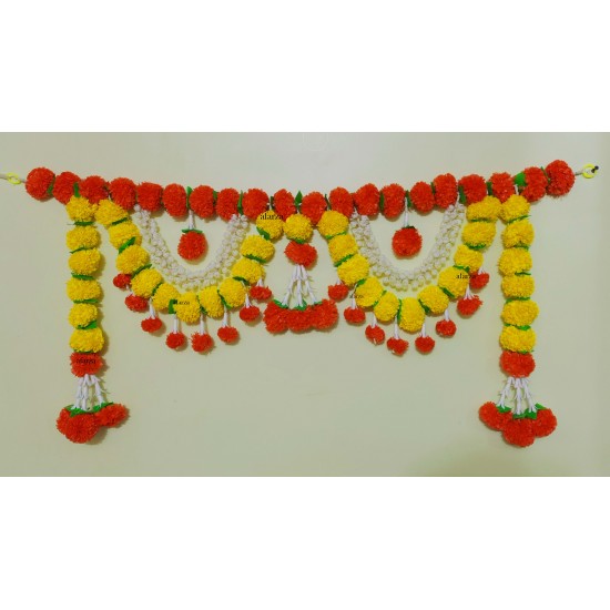 Afarza Artificial Flower Garland Toran for Door Entrance Hanging Marigold Latest Home Decoration- 23171