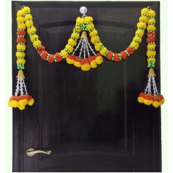 afarza Toran for Main Door Latest Home Decoration Entrance Hanging Handmade Bandarwal Artificial Marigold Flower Garlands Gift Item 23172