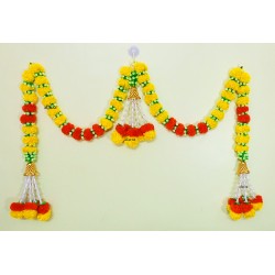 afarza Toran for Main Door Latest Home Decoration Entrance Hanging Handmade Bandarwal Artificial Marigold Flower Garlands Gift Item 23172