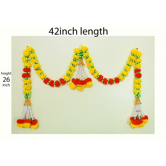 afarza Toran for Main Door Latest Home Decoration Entrance Hanging Handmade Bandarwal Artificial Marigold Flower Garlands Gift Item 23172