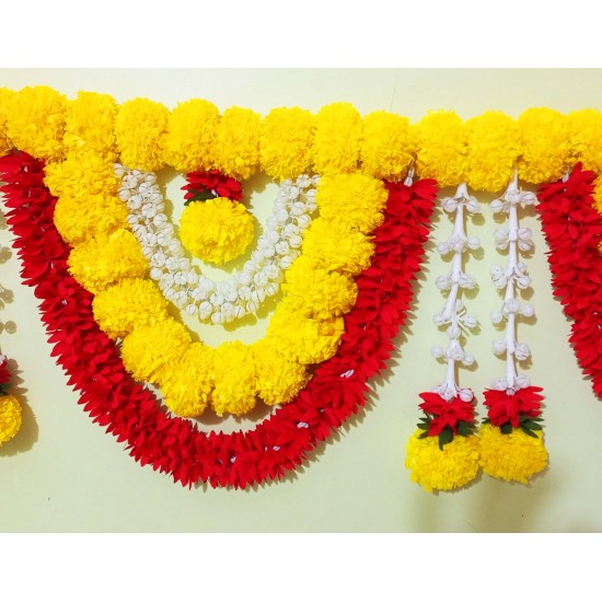 Afarza Artificial Flower Garland Toran for Door Entrance Hanging Marigold Latest Home Decoration- 23182