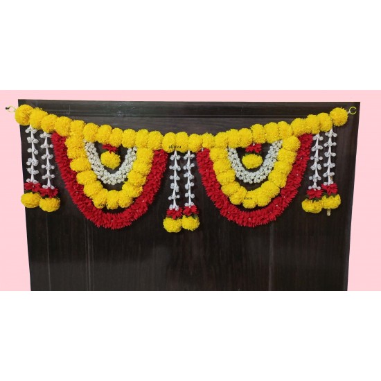 Afarza Artificial Flower Garland Toran for Door Entrance Hanging Marigold Latest Home Decoration- 23182