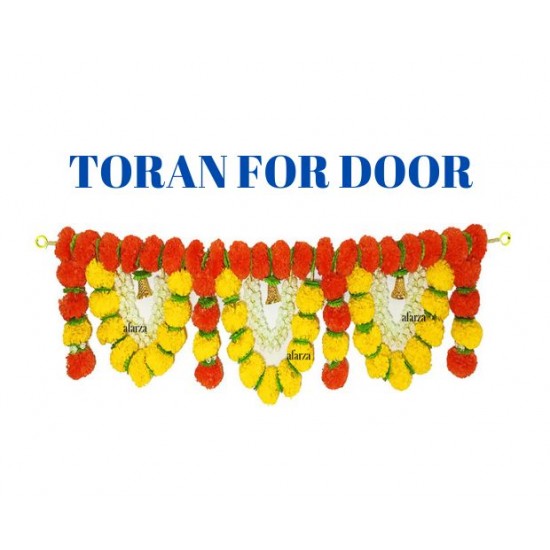 afarza Artificial Flower Garland Toran for Door Entrance Home Decoration Hanging 4piece 5ft 2309yellow-white