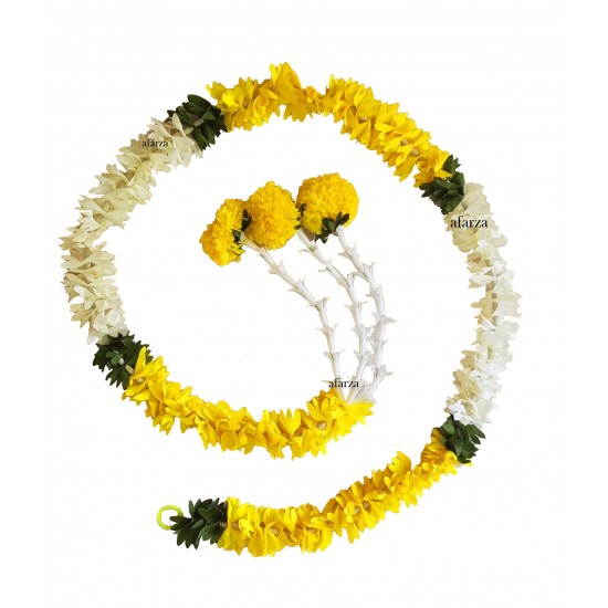 afarza Artificial Flower Garland Toran for Door Entrance Home Decoration Hanging 4piece 5ft 2309yellow-white