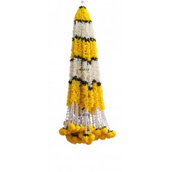 afarza Artificial Flower Garland Toran for Door Entrance Home Decoration Hanging 4piece 5ft 2309yellow-white