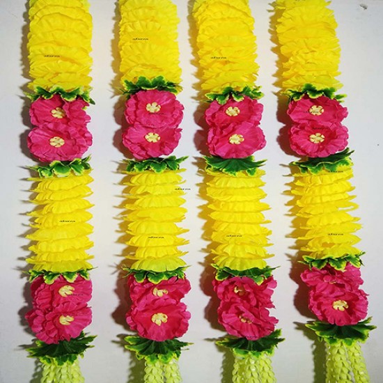 afarza Artificial Flower Garland Toran Latkan Wall Hanging for Door Home Decor Pink Yellow (30 inch) - Pack of 4 afarza Artificial Flower Garland Toran Latkan Wall Hanging for Door Home Decor Pink Yellow (30 inch) - Pack of 4