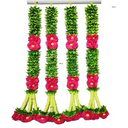 afarza Artificial Flower Toran Garlands Wall Hanging Handmade Bandhanwar Door HomeTraditional Wall Decoration Diwali 4 piece pack