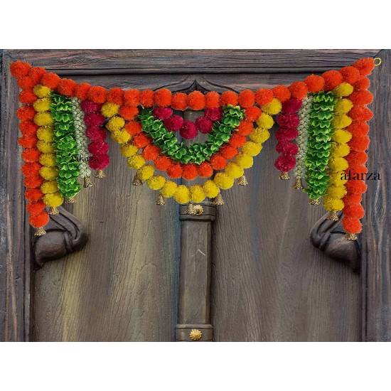 afarza Artificial Marigold Flower Toran Garlands Handmade Bandhanwar Door Hanging HomeTraditional Wall Decoration Diwali afarza Artificial Marigold Flower Toran Garlands Handmade Bandhanwar Door Hanging HomeTraditional Wall Decoration Diwali