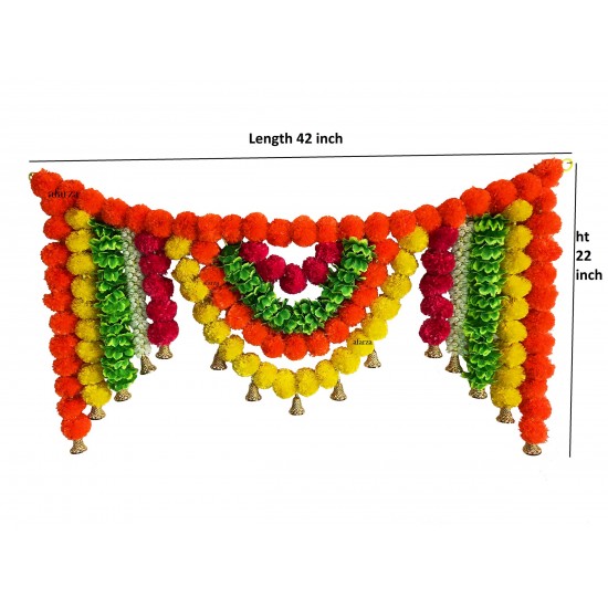 afarza Artificial Marigold Flower Toran Garlands Handmade Bandhanwar Door Hanging HomeTraditional Wall Decoration Diwali