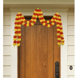 afarza Artificial Marigold Flower  Garland For Home Door Wall Decoraion multi