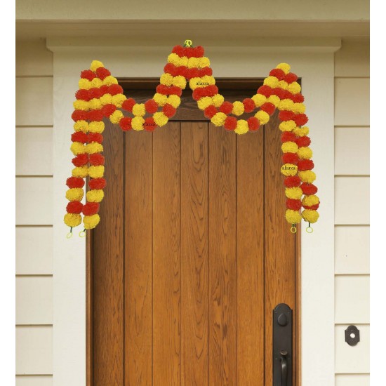 afarza Artificial Marigold Flower  Garland For Home Door Wall Decoration Wholesale Multi