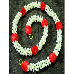 afarza Garland for Home Decoration mogra Toran For Door Hanging Wholesale-12ps strings-60 inch-red-mogra-ladi