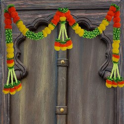 afarza Artificial Marigold Flower Toran Garlands Handmade Bandhanwar Door Hanging HomeTraditional Wall Decoration Diwali