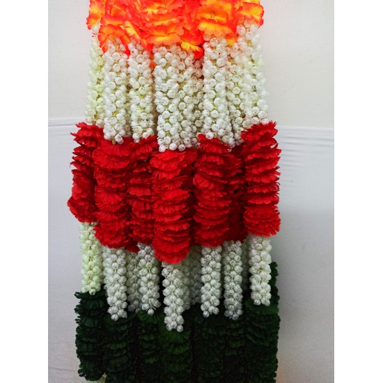 afarza Garland for Home Decoration Toran For Door Hanging Wholesale-12ps strings Pack-60 inch-white-mogra-multi