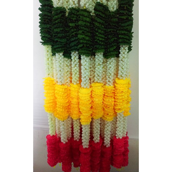 afarza Garland for Home Decoration Toran For Door Hanging Wholesale-12ps strings Pack-60 inch-white-mogra-multi